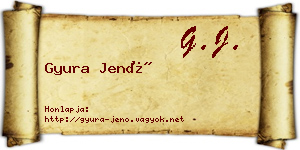 Gyura Jenő névjegykártya